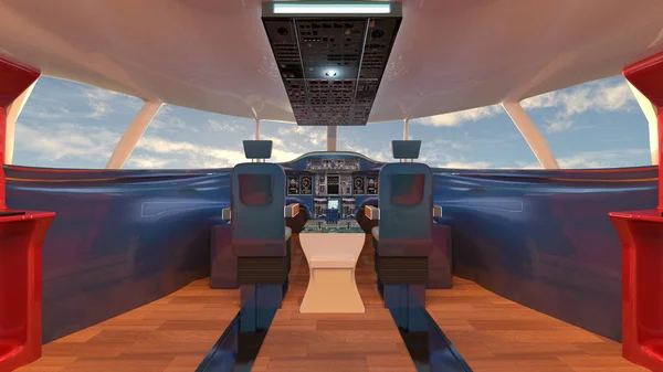 3D cg-rendering av cockpit — Stockfoto