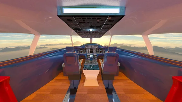 3D cg-rendering av cockpit — Stockfoto