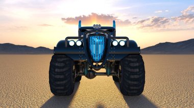 bir kamyonetin 3d cg işleme