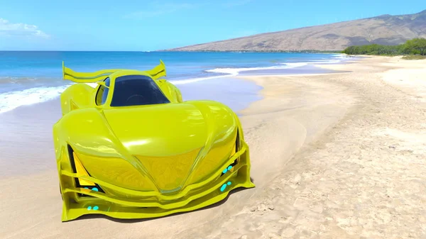 3D-s cg visszaadás-ból egy sport autó — Stock Fotó