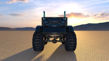 bir kamyonetin 3d cg işleme