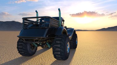 bir kamyonetin 3d cg işleme