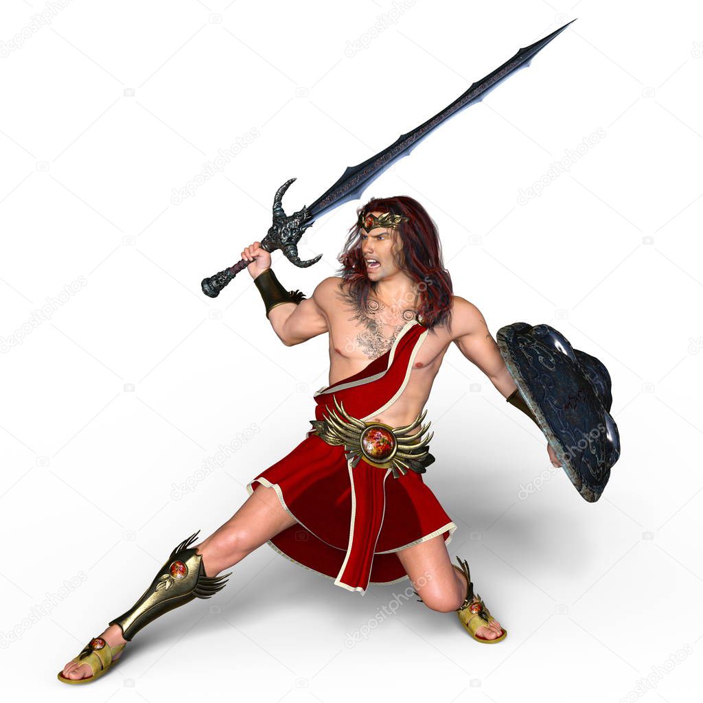 3D CG rendering of a gladiator
