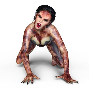 bir kadın zombi 3d cg işleme
