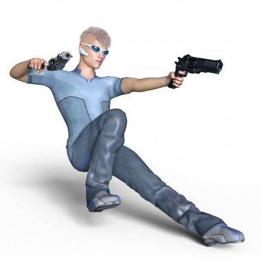 bir savaşçının 3d cg işleme