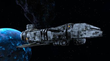 bir uzay gemisi 3d cg render