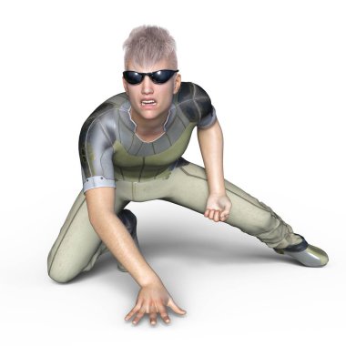 bir savaşçının 3d cg işleme