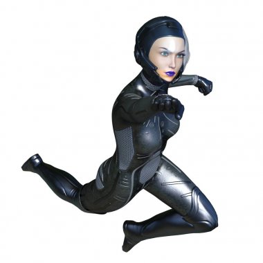 3d cg işleme süper bir kadın