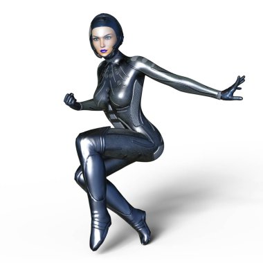 3d cg işleme süper bir kadın