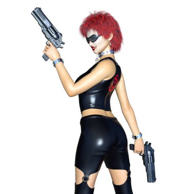 bir kadın savaşçı 3d cg render