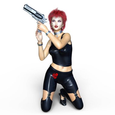 bir kadın savaşçı 3d cg render