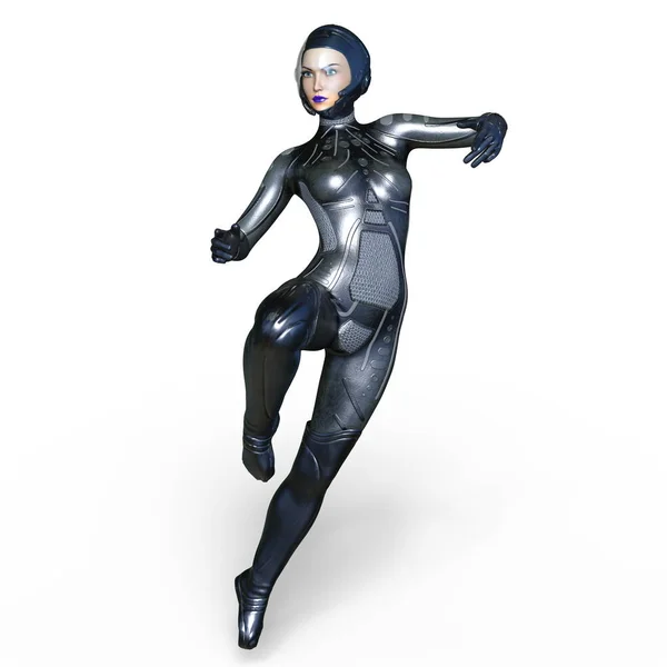 Vykreslování 3D cg super žena — Stock fotografie