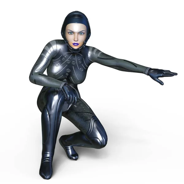 3D CG rendering of a super woman