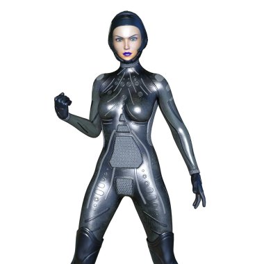 3d cg işleme süper bir kadın