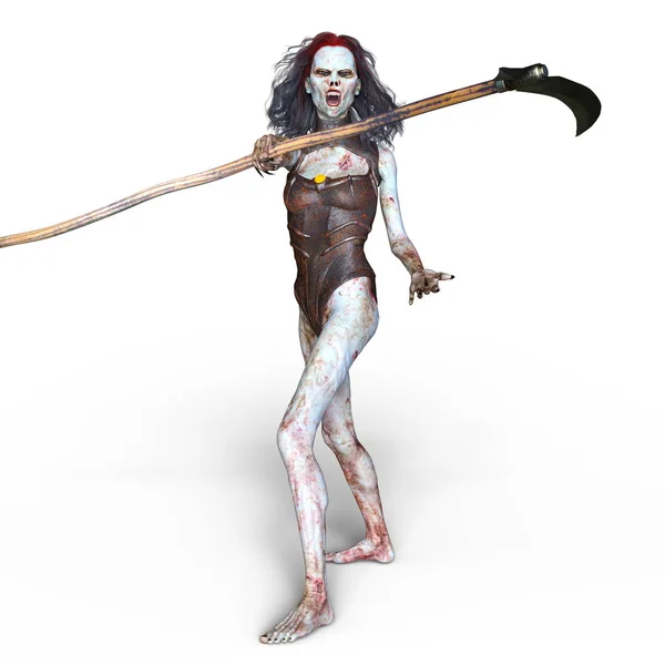 Bir kadın zombi 3d cg işleme — Stok fotoğraf