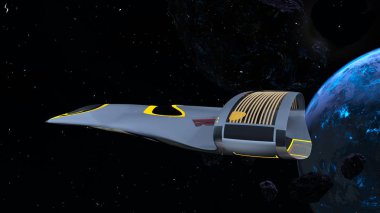 bir uzay gemisi 3d cg render