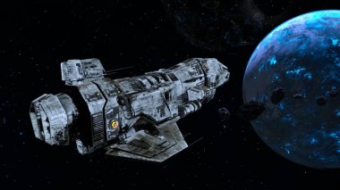 bir uzay gemisi 3d cg render