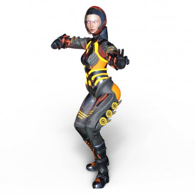 3d cg işleme süper bir kadın