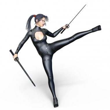 kadın bir eskrimci 3d cg render