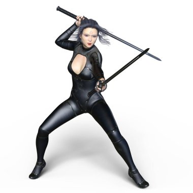 kadın bir eskrimci 3d cg render