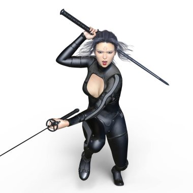 kadın bir eskrimci 3d cg render