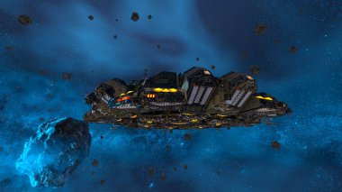 bir uzay gemisi 3d cg render