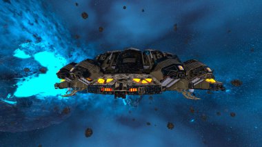 bir uzay gemisi 3d cg render