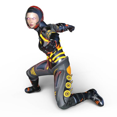 3d cg işleme süper bir kadın