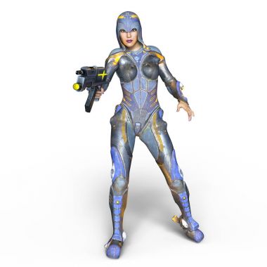 3d cg işleme süper bir kadın