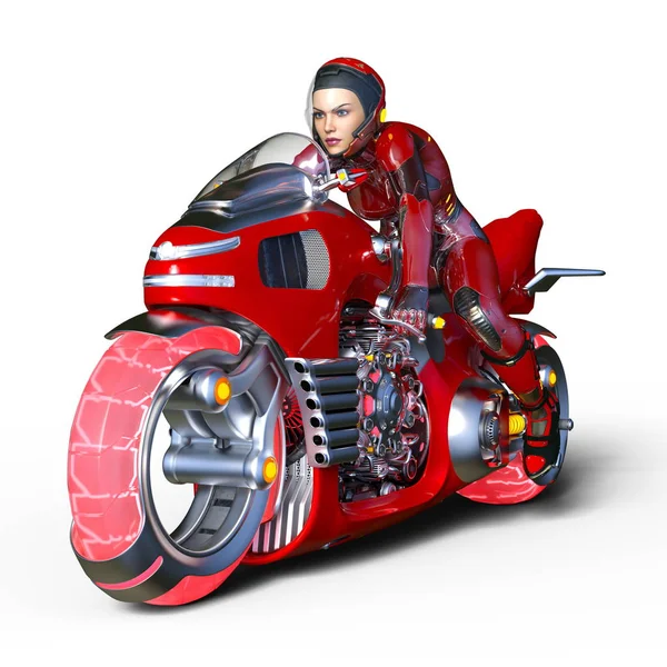 Renderowania 3D cg Rider super Kobieta — Zdjęcie stockowe