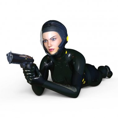 3d cg işleme süper bir kadın