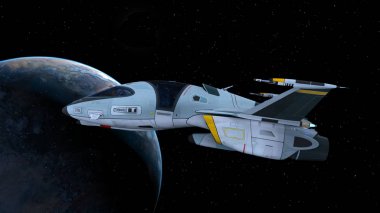 bir uzay gemisi 3d cg render