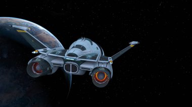 bir uzay gemisi 3d cg render