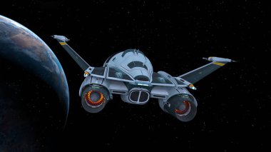 bir uzay gemisi 3d cg render