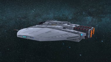 bir uzay gemisi 3d cg render