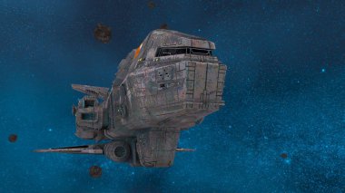 bir uzay gemisi 3d cg render