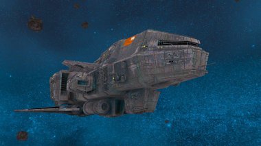 bir uzay gemisi 3d cg render
