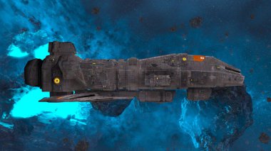 bir uzay gemisi 3d cg render