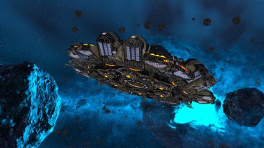 bir uzay gemisi 3d cg render