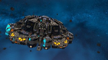 bir uzay gemisi 3d cg render