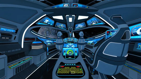 3D cg-rendering av cockpit — Stockfoto