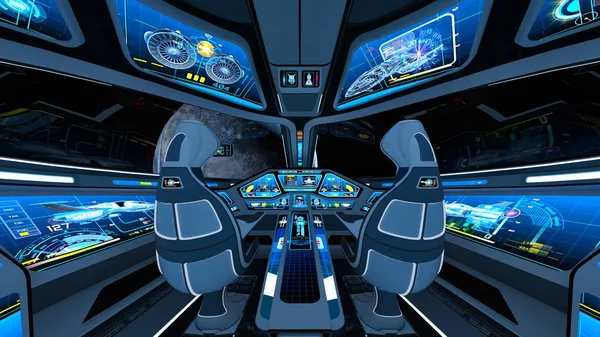 3D cg-rendering av cockpit — Stockfoto