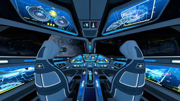 3D cg-rendering av cockpit — Stockfoto