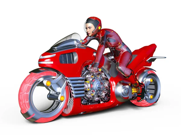 3d cg 渲染的超级女骑手 — 图库照片