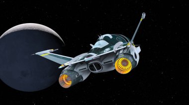 bir uzay gemisi 3d cg render