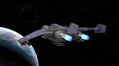 bir uzay gemisi 3d cg render
