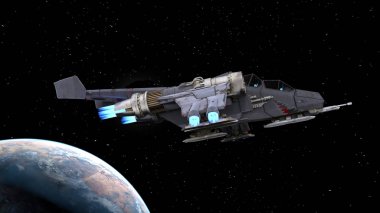 bir uzay gemisi 3d cg render