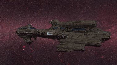 bir uzay gemisi 3d cg render