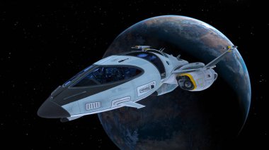 bir uzay gemisi 3d cg render