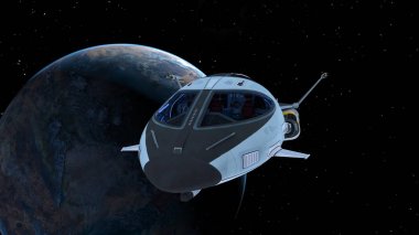 bir uzay gemisi 3d cg render